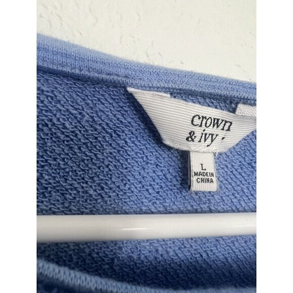 Crown & Ivy Periwinkle Elephant Sweater Size Large - Picture 5 of 8